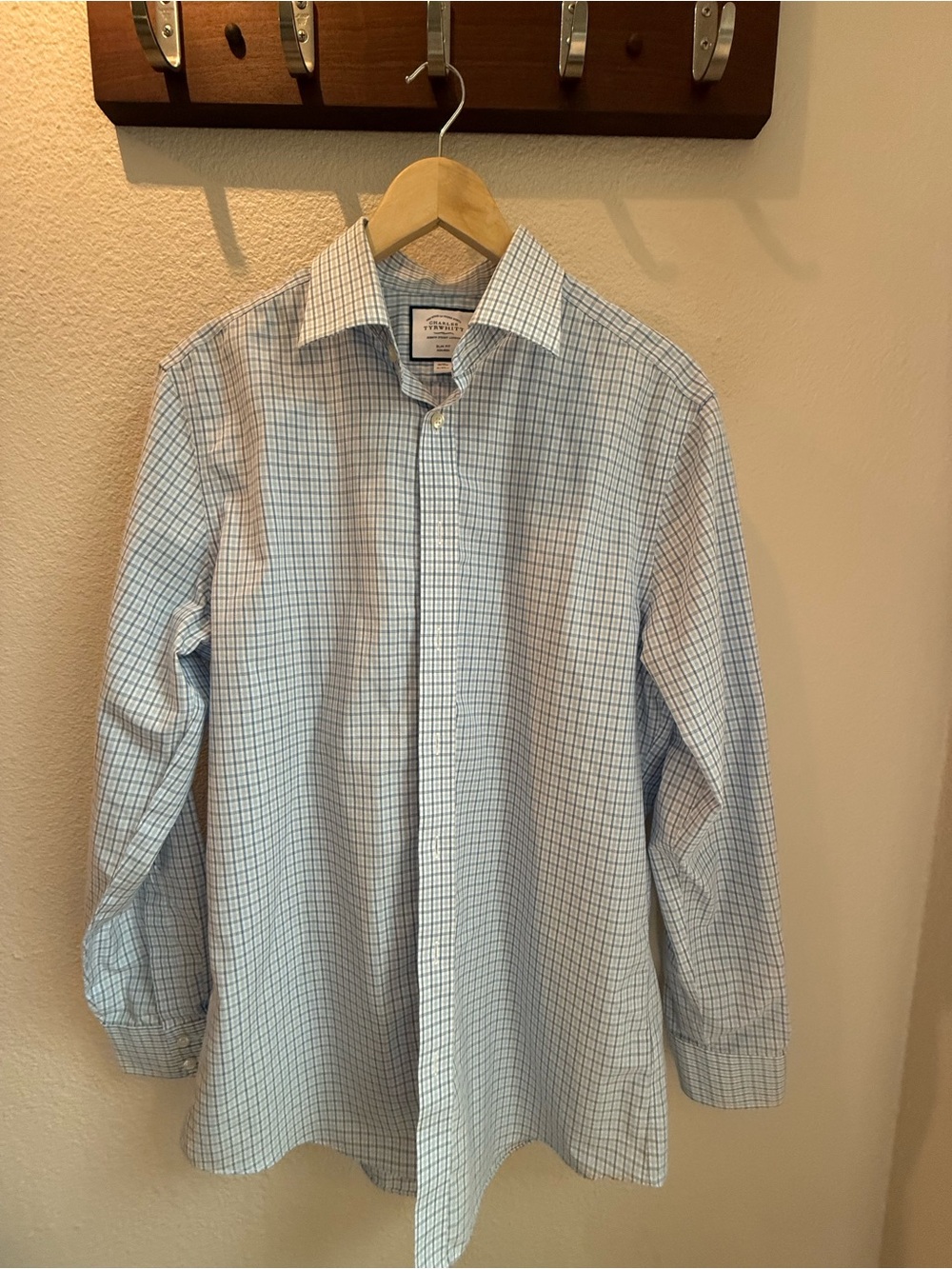 Charles Tyrwhitt Light Blue Checked Dress Shirt